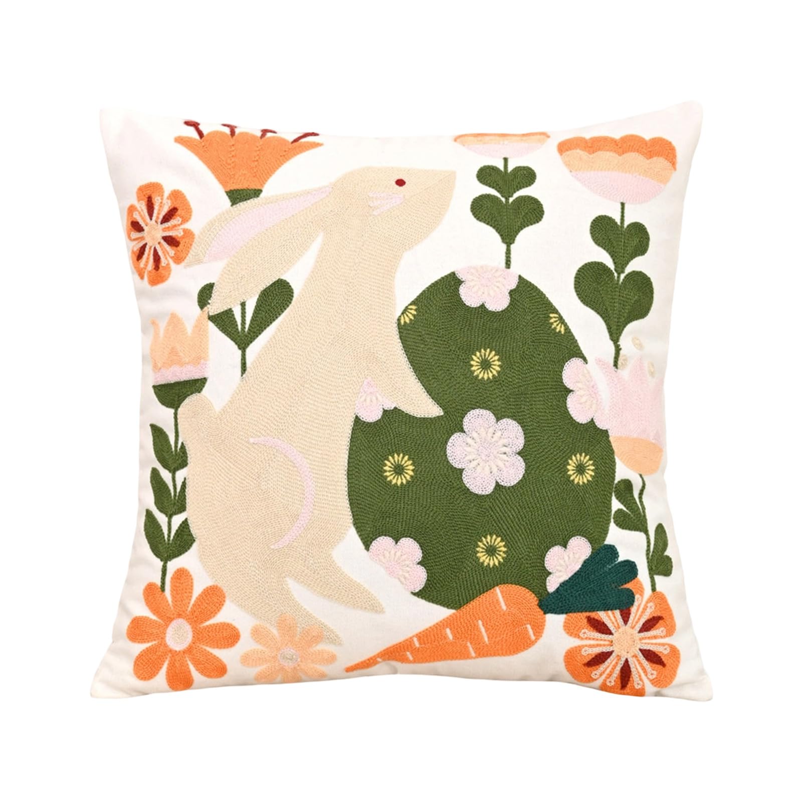 Tsophreniq Decorative Throw Pillow Case with 3D Embroidery Design in 3 Beautiful Color Addition Embroidery Pillow Cover