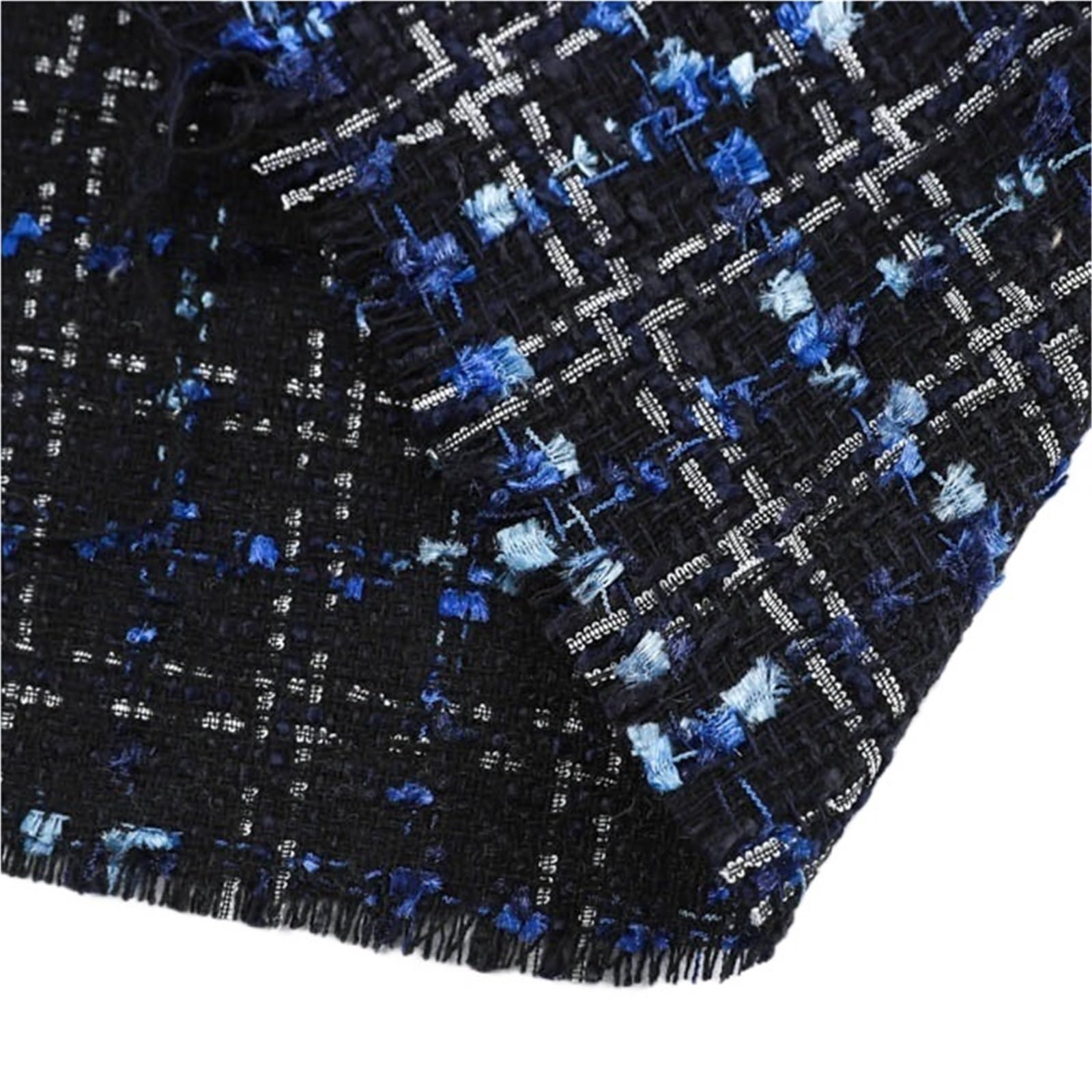 Tradycyjna tkanina tweedowa, Tweed Fabric 10% Wool 90% Polyester Multicolor 150x100cm(Color 2)