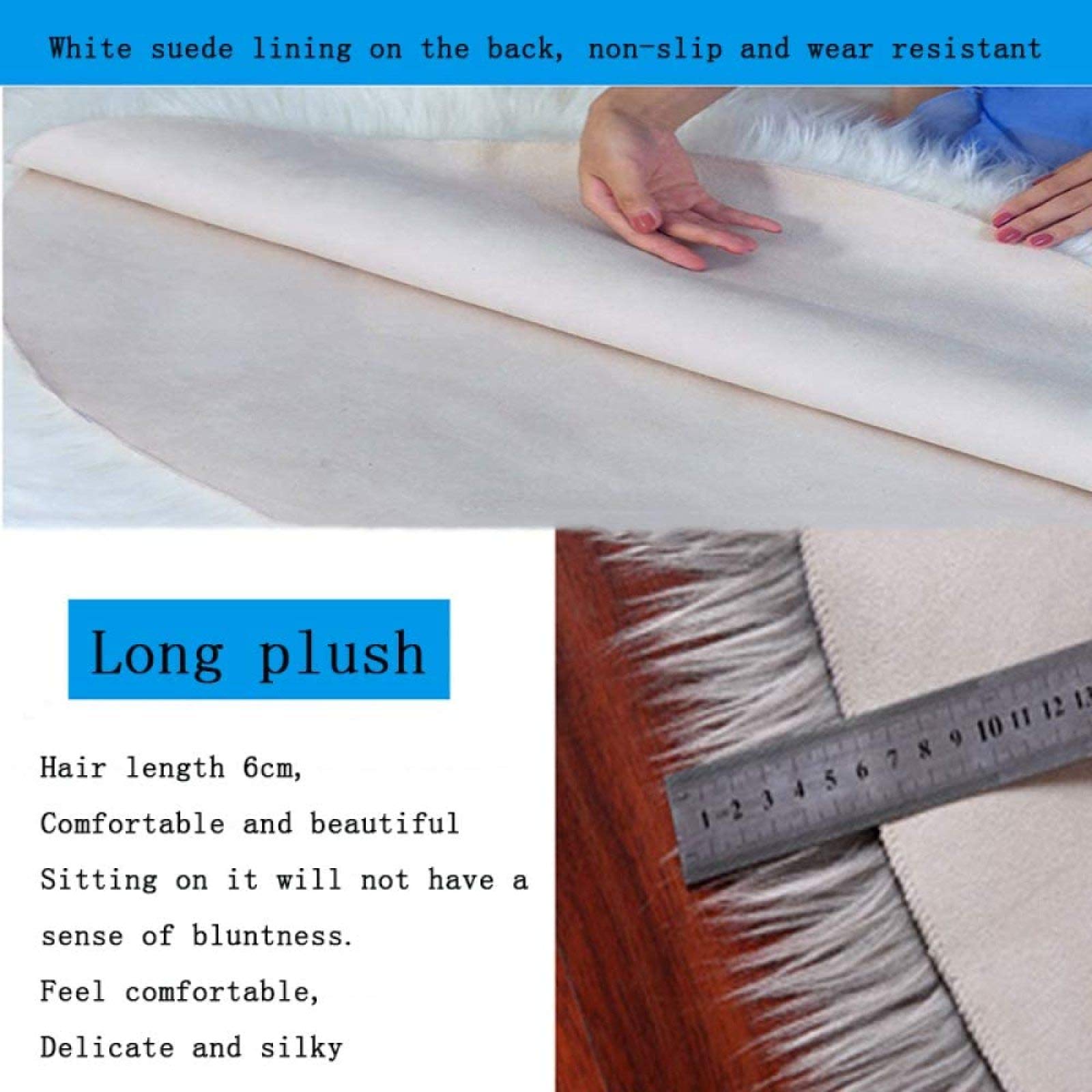 Imitation Peau De Mouton Fausse Fourrure Imitation Ronde Tapis en Fausse Laine Moelleux Tapis en Fourrure Douce Imitation Peau De Mouton Anti-Pelucheux,Grey-140cm/4.6ft
