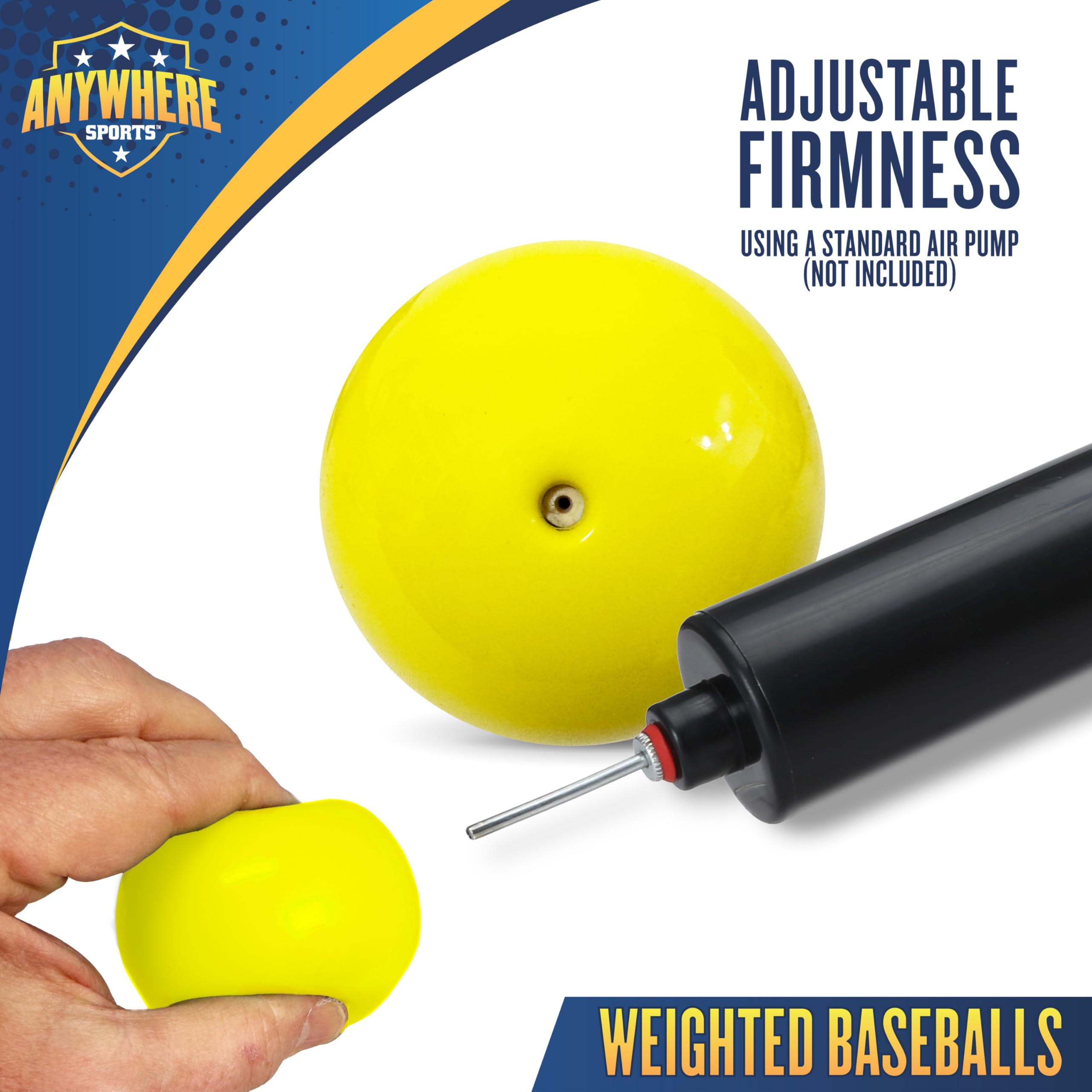 Anywhere Sports Palline da baseball ponderate da allenamento da 453,6 g, colpire e lanciare per tutti i livelli di abilità, migliora la potenza e la meccanica con palle da baseball ponderate, diametro