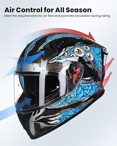 Miniatura 3 de ILM - Casco completo de motocicleta con Pinlock compatible con viseras y aletas transparentes y tintadas, casco para Street Bike y Motocross,