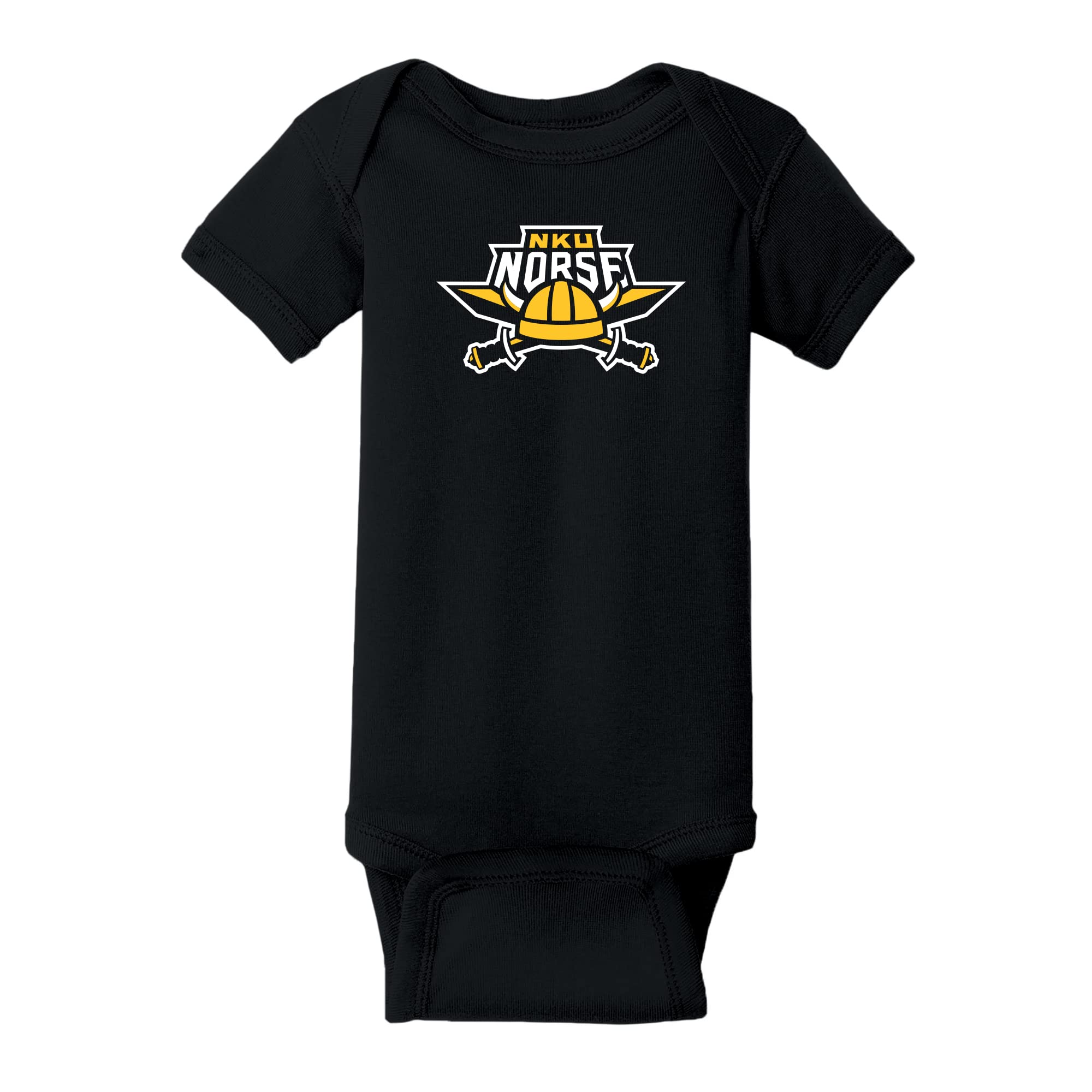 UGP Campus Apparel YC01 - Northern Kentucky Norse Primary Logo Infant Creeper Bodysuit - Newborn - Black