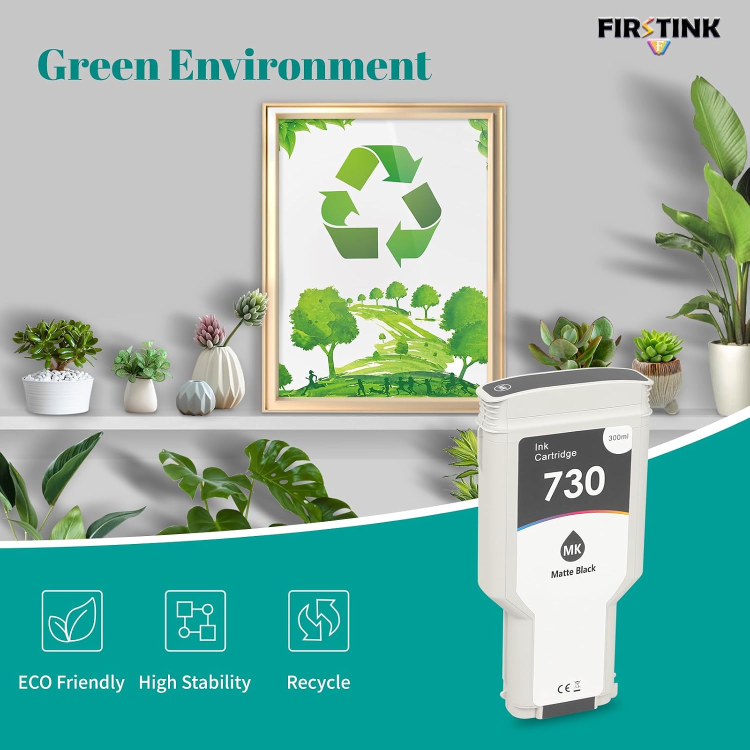 730 300Ml Matte Black Large Capacity Ink Cartridge Remanufactured P2V71A Ink for T1600 T1700 MFP T2600 Printer Series