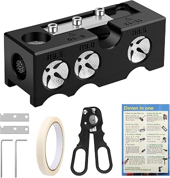 Billiards Pool cue Tips Replacement kit, Professional Pool Cue Tip Repair Kit, Portable Cue Stick Tool for Shaping and Replacing Tips, Complete Billiards Accessories