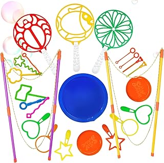 24 pcs Baguette à Bulles,Bulle Geante Grosse,Machine à Bulles,Kit de Bulles de Savon pour Enfants,Jouet Savon à Bulles,Bulles de Savon géantes,pour Enfant Jeu Plein Air Été fête (Jaune)