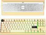 WOBKEY Crush 80 Reboot CNC Aluminum 5-Second Quick-Release Triple-Mode Connectivity Mechanical Keyboard with Superior Acoustics (Pro Warm Silver)