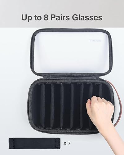 Miniatura 3 de Luxtude Travel Sunglasses Organizer Case for Women Men, Glasses Case Multiple Pairs wAdjustable Slot, Clear Sunglass Storage