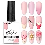Makartt Matte Gel Top Coat, Soak Off No Wipe Long-Lasting Matte Finish Top Coat for Nail Art, Protective Seal with Smooth Velvet Texture for DIY and Salon Manicure, 10ml