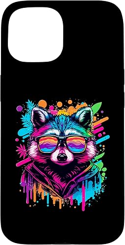 Miniatura 6 de Rainbow Raccoon Sunglasses Vaporwave Synthwave Retrowave Case for iPhone 17 Pro
