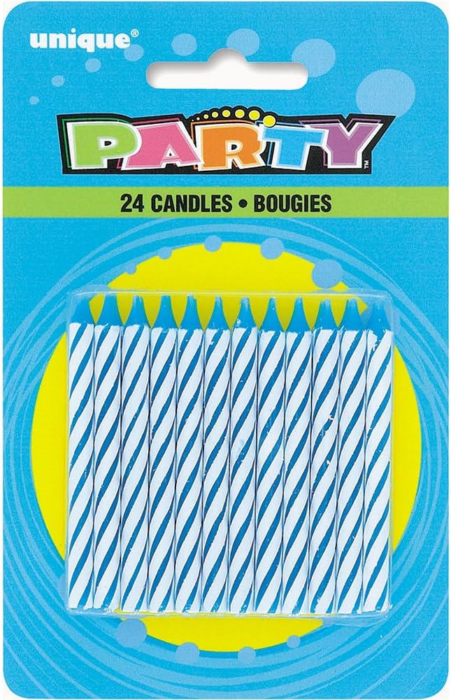Unique Stripes Party Candles, 2.5", Pink