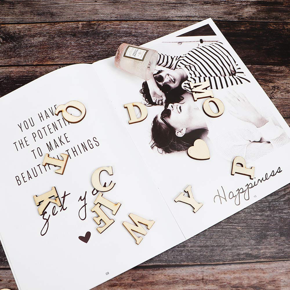 Image secondaire de Lot de 104 Lettres en Bois Brut pour Loisirs Créatifs - Alphabet A à Z