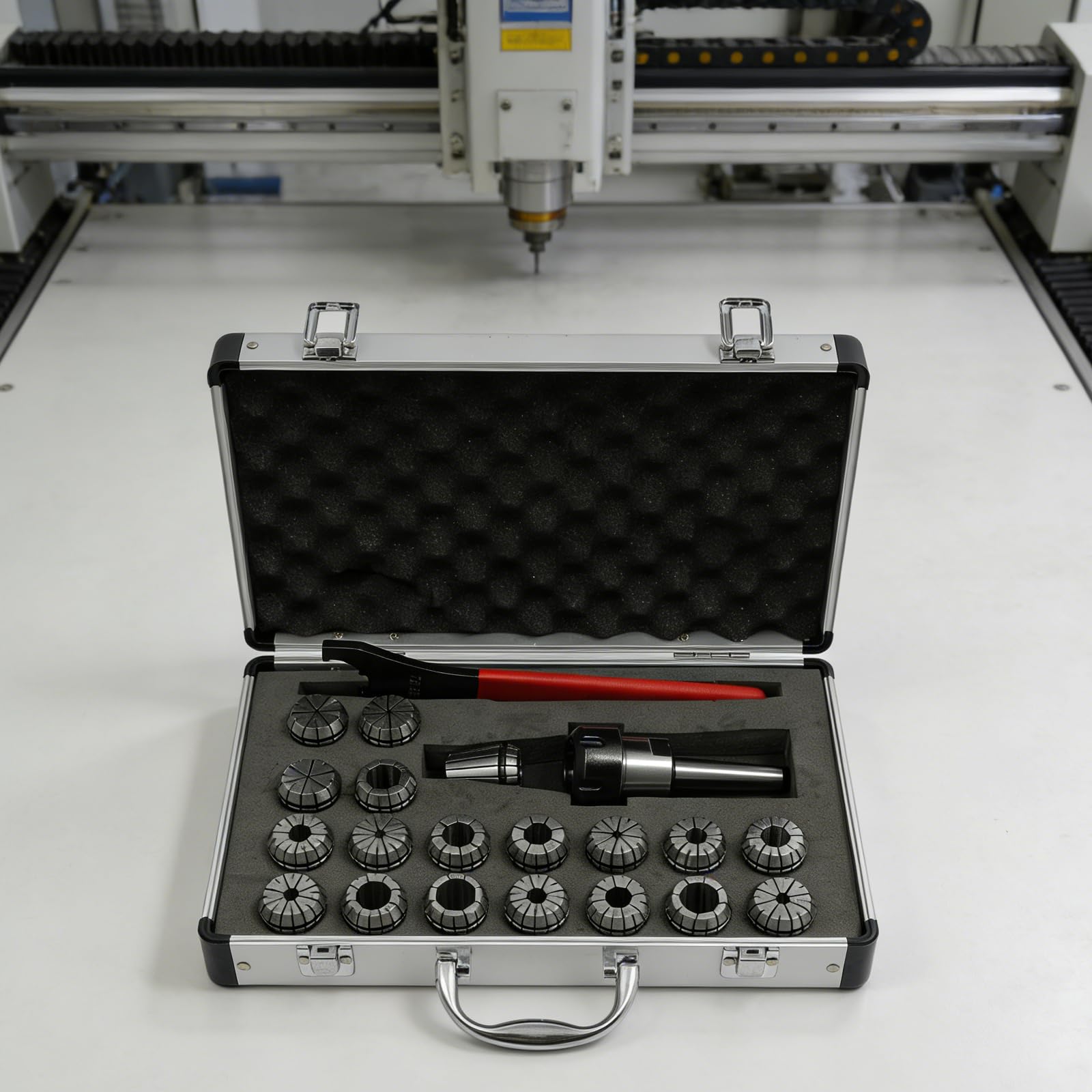 19-częściowy zestaw tulei zaciskowych ER32 2-20 mm | Precyzja 0,015 mm, do maszyny do grawerowania CNC, frezowania, tokarki, wiertarki, w praktycznym pudełku do przechowywania