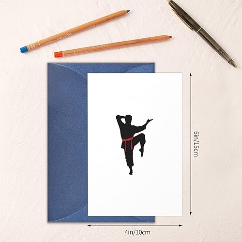 Miniatura 6 de WURTON Karate hombres imprimir tarjetas de felicitación de Navidad sobres clásico blanco tarjeta de agradecimiento papel perla