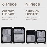 EPICKA TripCozy - Ensemble de 4 cubes de rangement de voyage avec 6 sacs organisateurs durables à partie supérieure en maille, accessoires de voyage extensibles pour le transport, bagages - 7