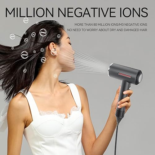 Miniatura 7 de LESCOLTON Secador de pelo iónico con difusor, motor sin escobillas de 110,000 rpm, potente alta velocidad, pantalla LED, 3 velocidades para secado