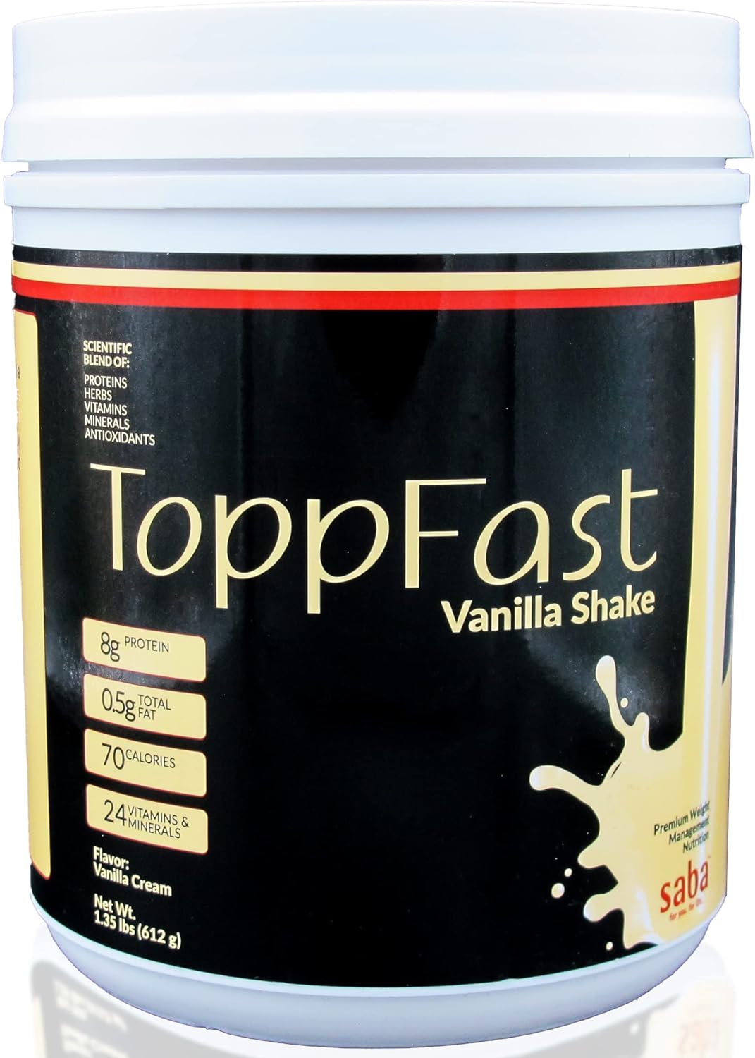Saba ToppFast™-Weight Management Nutrition -Scientific Blend of proteins, Herbs, Vitamins, Minerals, & antioxidants in a Low-Fat, Low-carb Formula (Vanilla) Saba ToppFast™-Weight Management Nutrition -Scientific Blend of proteins, Herbs, Vitamins, Minerals, & antioxidants in a Low-Fat, Low-carb Formula (Vanilla)