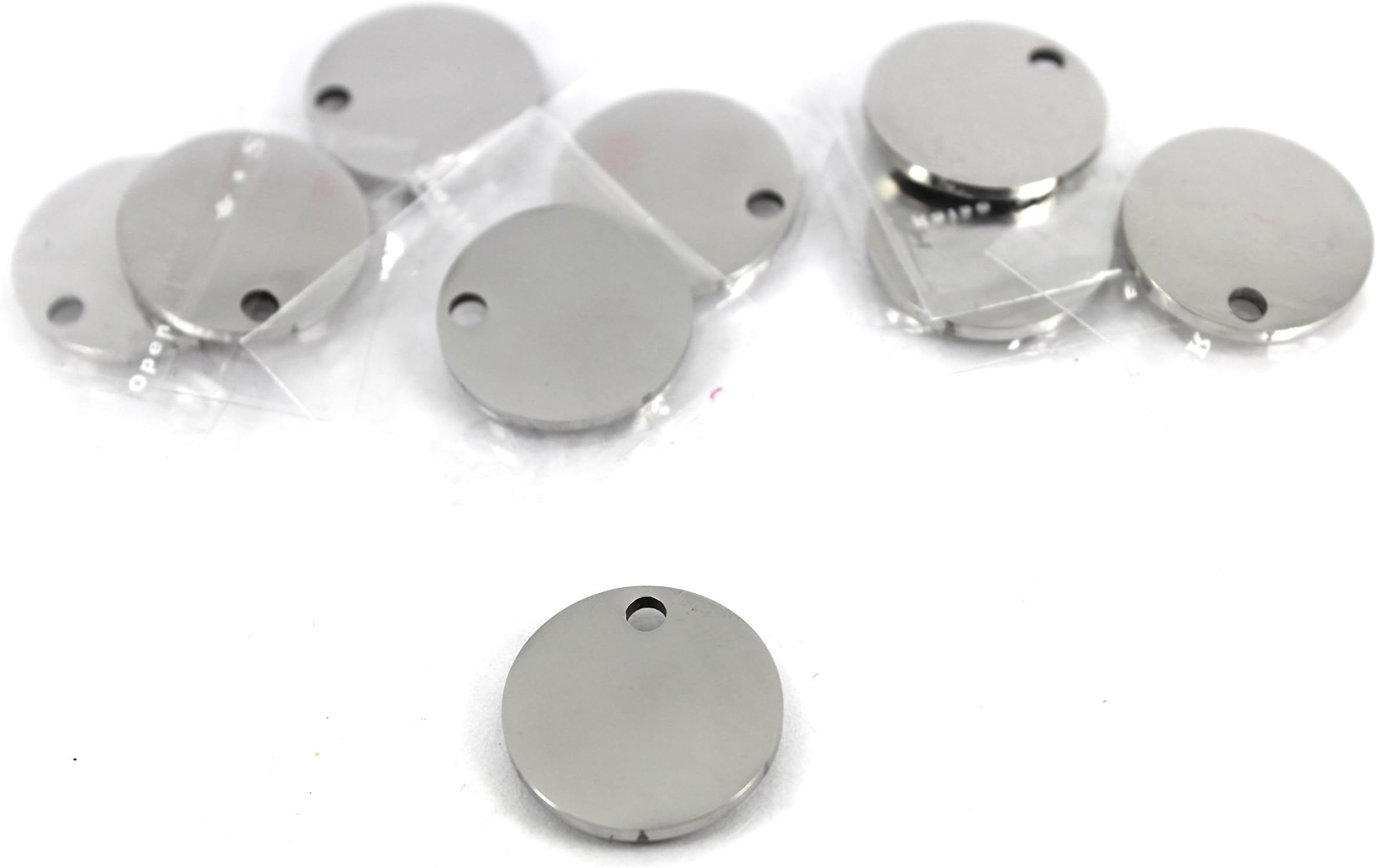 Pack of 10pcs Premium Stainless Steel Round Disc Pendant Blank Suitable for Metaza Engraving