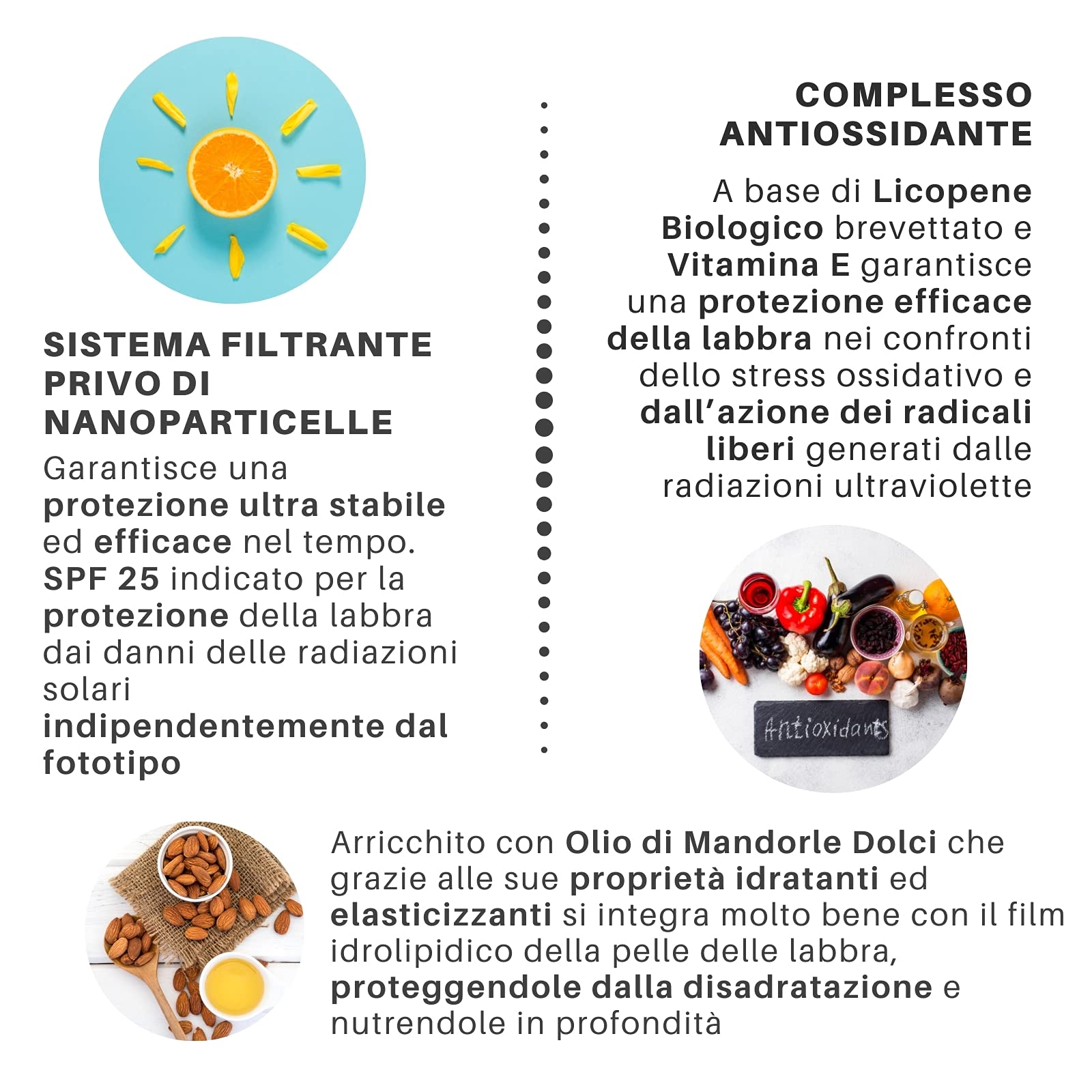 Licofarma Olio Solare Protezione Labbra SPF 25 con Roll-on. Protezione UVA UVB, Azione Antiossidante. Idratante e Nutriente sulle Labbra.