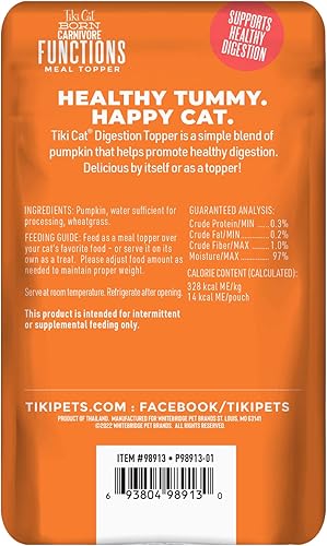 Miniatura 2 de Tiki Cat Born Carnivore - Cubreabdomen funcional para digestión, mousse rico en fibra para aliviar el malestar digestivo, puré de receta de