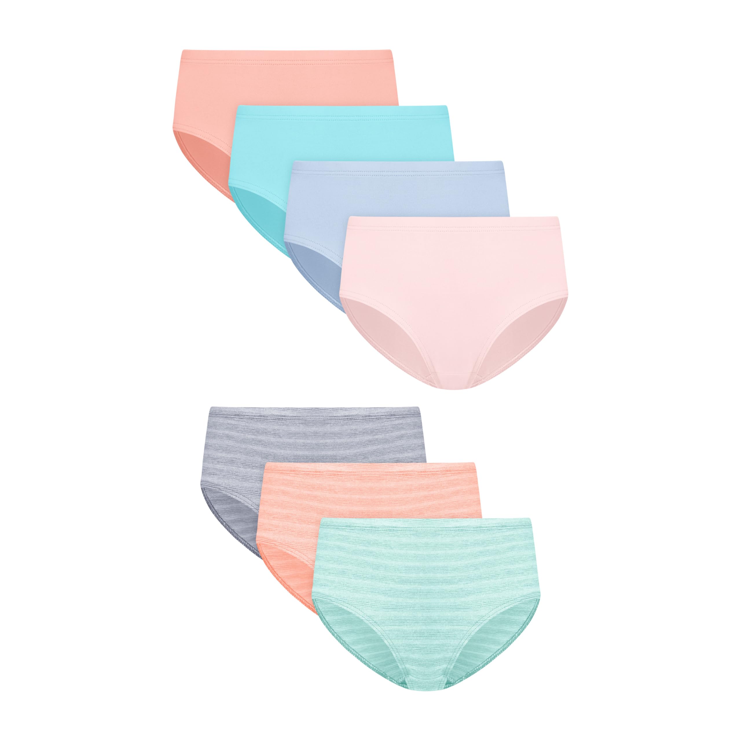 Hanes Girls Underwear Briefs 7-pack Pure Comfort Microfiber Brief Panties for Girls Assorted