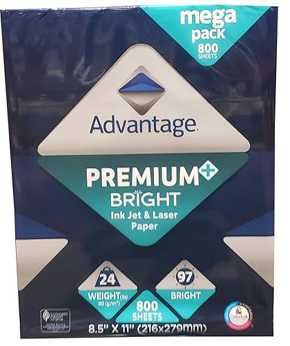 Advantage - Papel para chorro de tinta brillante 85 x 11 pulgadas 800 hojas 800 unidades