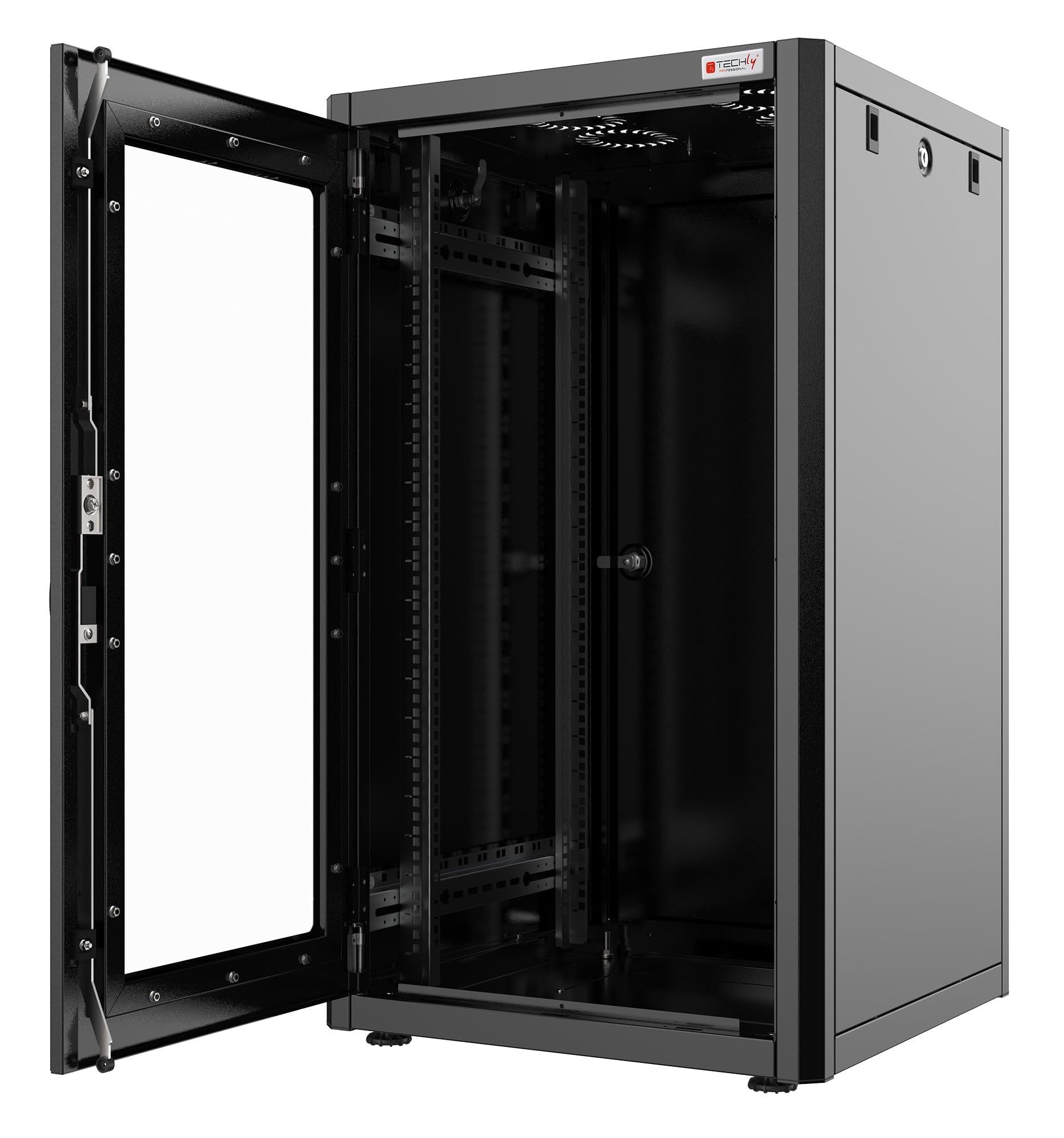 Techly Professional 365078 Armadio Rack 19" 600x600 16 unità Nero Serie Easynet Nero