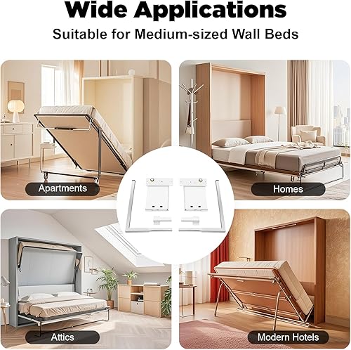 Miniatura 7 de DNYSYSJ Murphy - Kit de herramientas de mecanismo de resortes de cama de pared, montaje horizontal resistente, kit de bricolaje, carga lateral