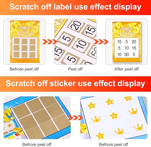 Miniatura 7 de Qrikko Etiqueta autoadhesiva para rascar, tarjeta de rascar dorada de 1 pulgada cuadrada (1000)