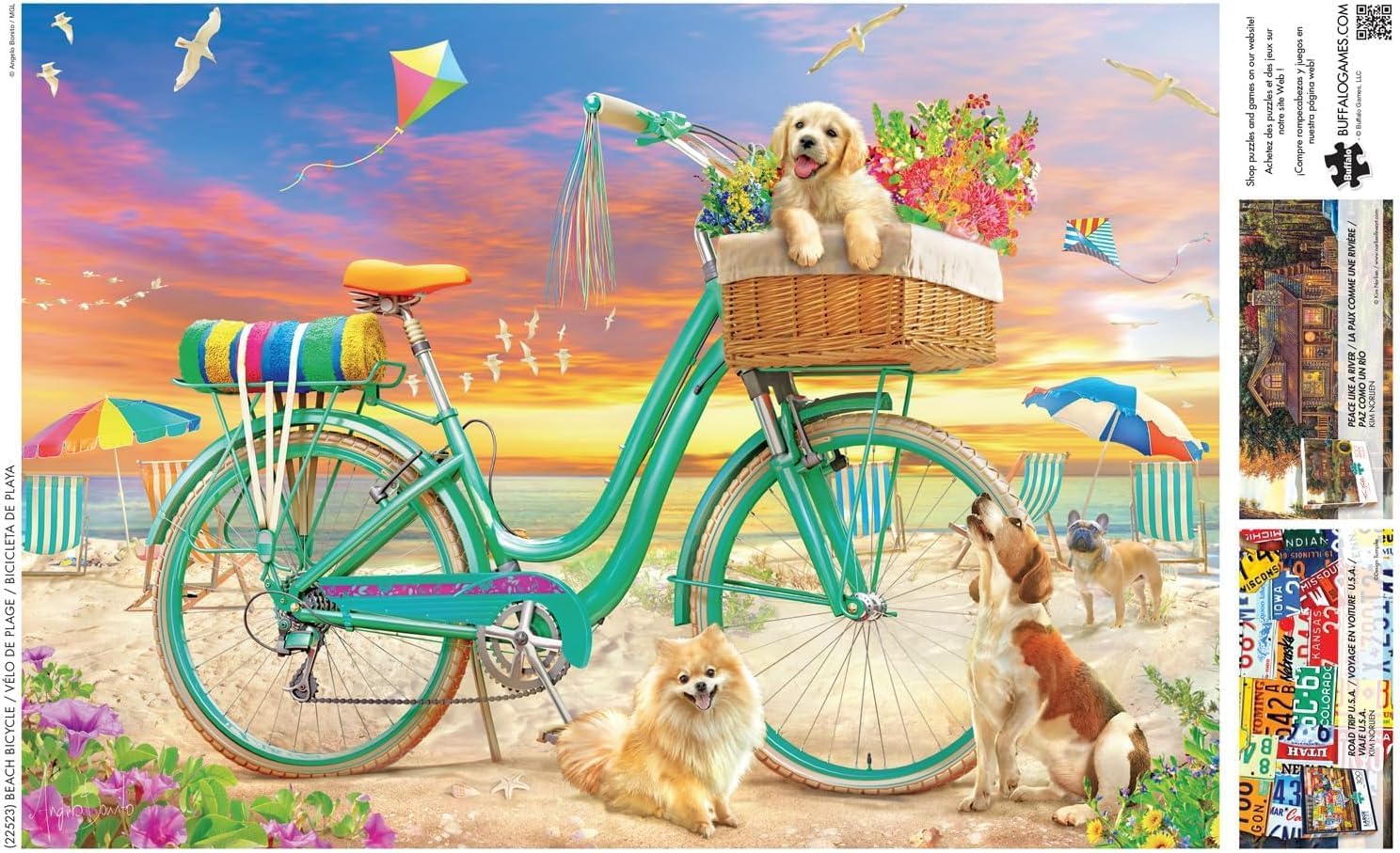 Buffalo Games - Angelo Bonito - Beach Bicycle - 300 Piece Jigsaw Puzzle for Adults -Challenging Puzzle Perfect for Game Nights - Finished Size is 21.25 x 15.00