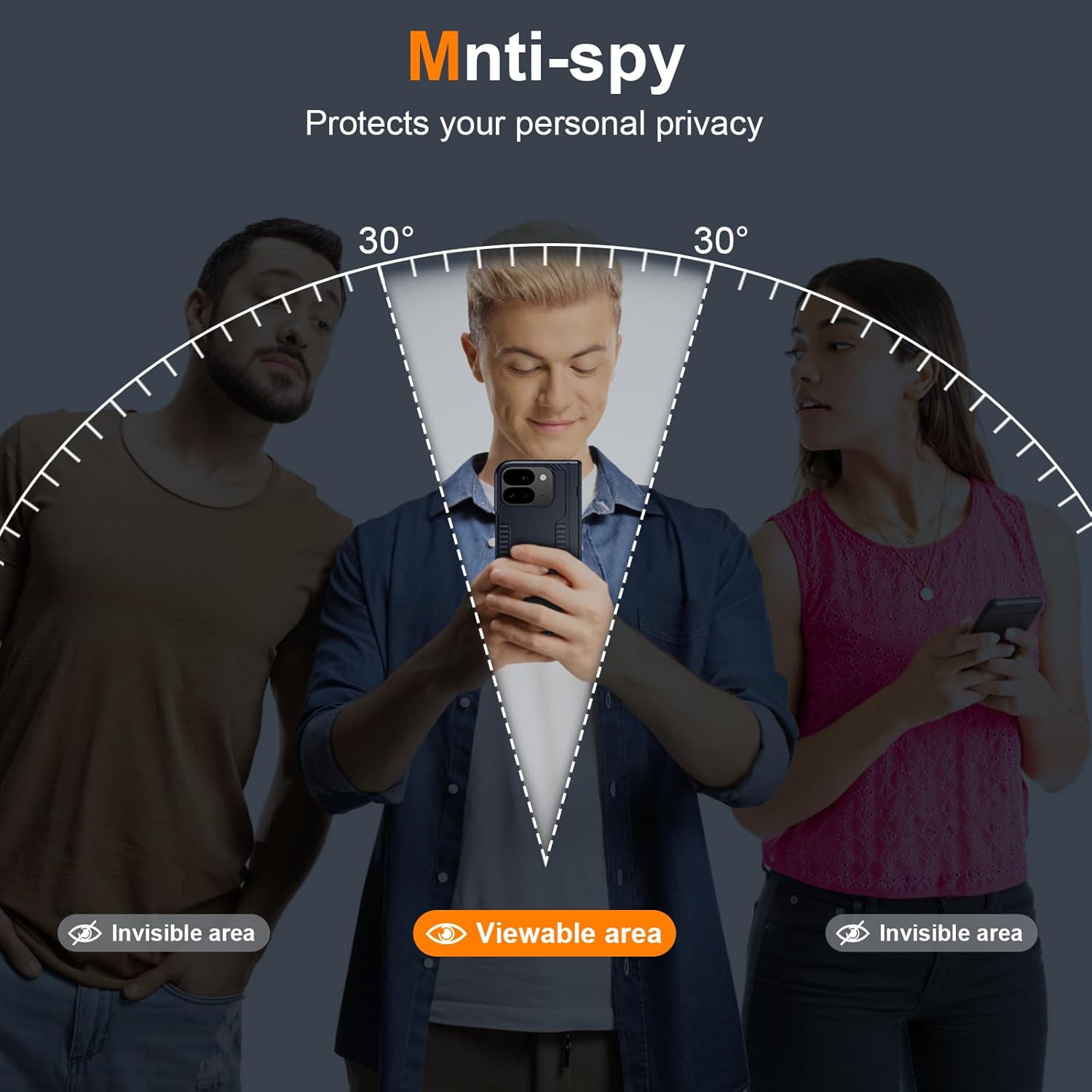 Kaiiecal for Google Pixel-9-Pro Fold Case: Slim Hinge Stand Case with Privacy Protector - Support Wireless Charging - Soft Cool Protective Phone Cover for Google Pixel 9Pro Fold Dark Blue