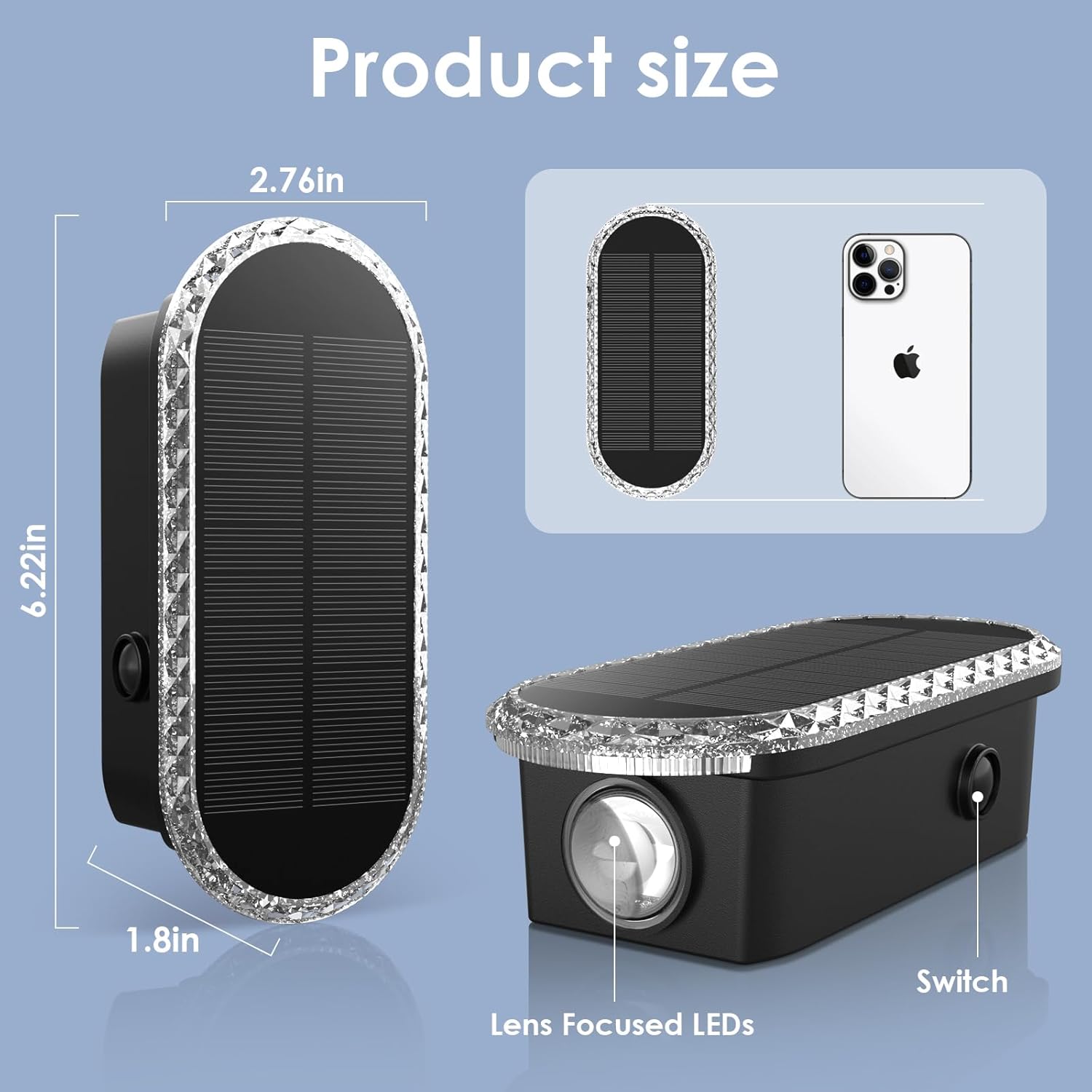 8PK Solar Fence Lights Outdoor - Solar Outdoor Light Warm White & RGB Lights for Outside Backyard, Patio, Deck Fence, Stair Handrail, Pool and Wall - Image 5