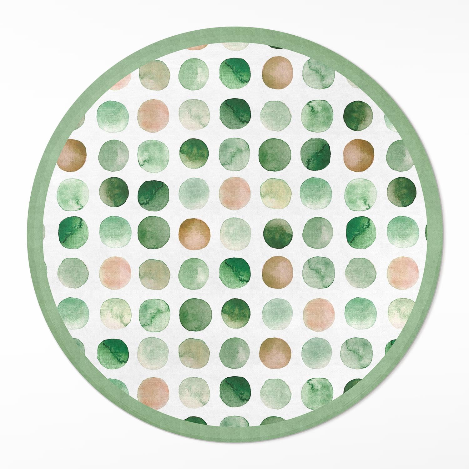 Tapis vinyle rond ø130 cm pour cuisine et salon au style boho aquarelle