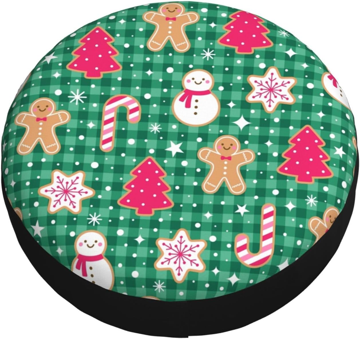 Christmas Plaid Spare Tire Cover Funny Christmas Wheel Protectors Universal Wheel Covers for Rv Camper Travel Trailer SUV Truck 15 Inch New Year Decoration