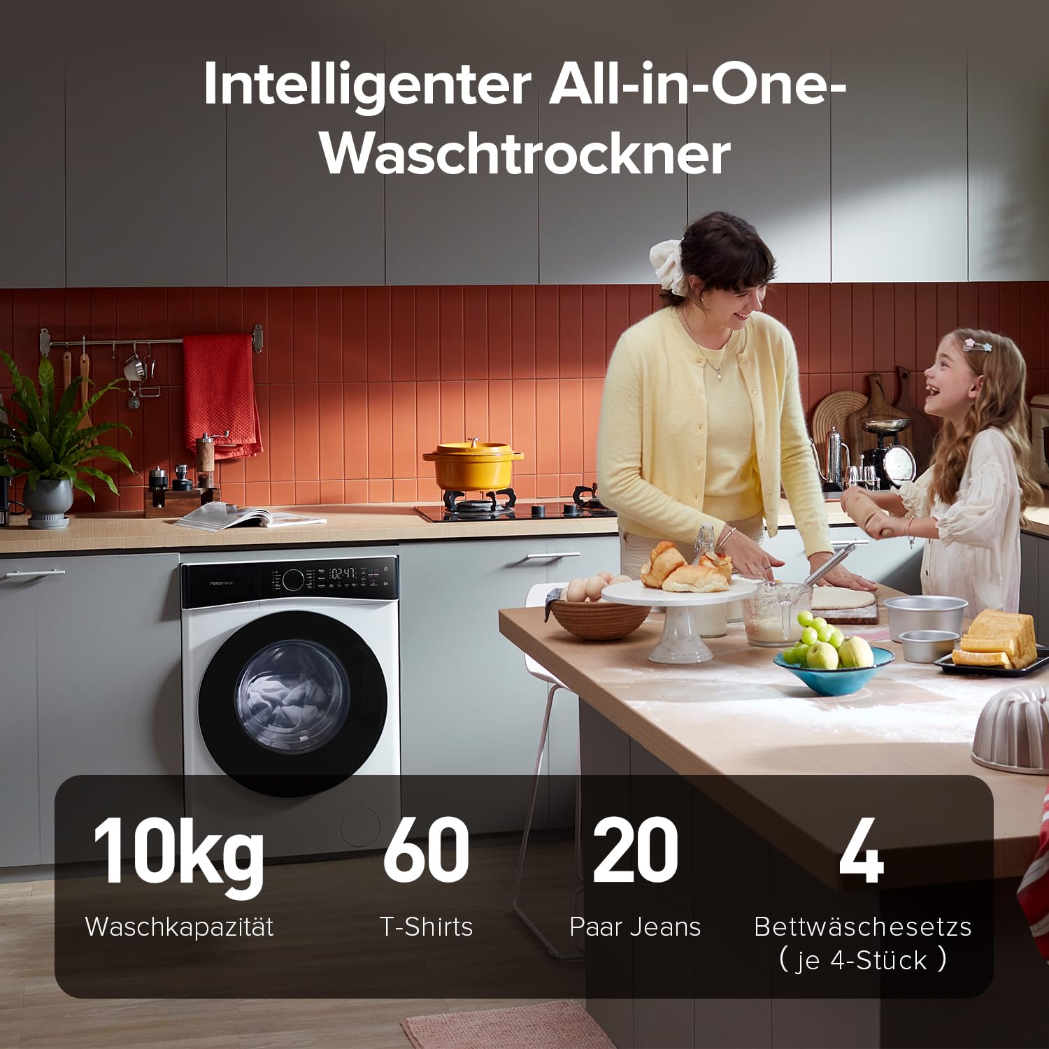 Roborock Zeo Lite Waschtrockner 10 kg Waschen 6 kg Trocknen Zeo-cycle Trocknungstechnologie