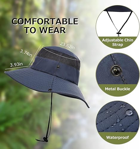 Miniatura 3 de Surblue Boonie - Sombrero de sol para exteriores, transpirable, ala ancha, protección UV, sombrero de pesca