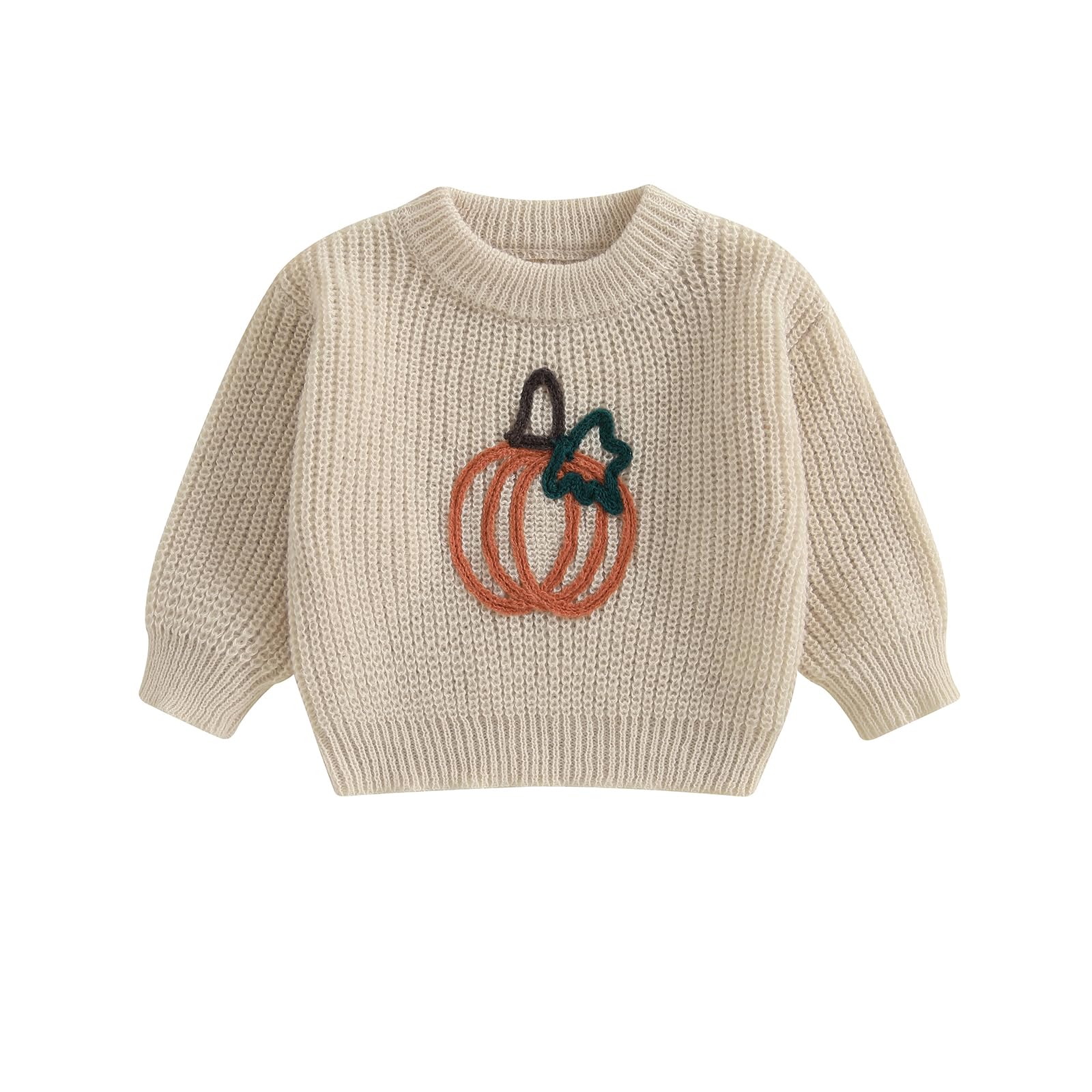 LSFYSZD Toddler Baby Girls Boys Halloween Pumpkin Sweaters Long Sleeve Crew Neck Winter Warm Knitwear Pullover Jumpers Top — view 244