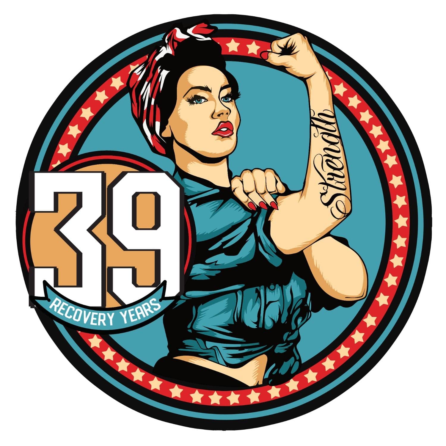 39 Year Rosie The Riveter AA, NA, Glossy, Medallion, Chip, Token, Coin