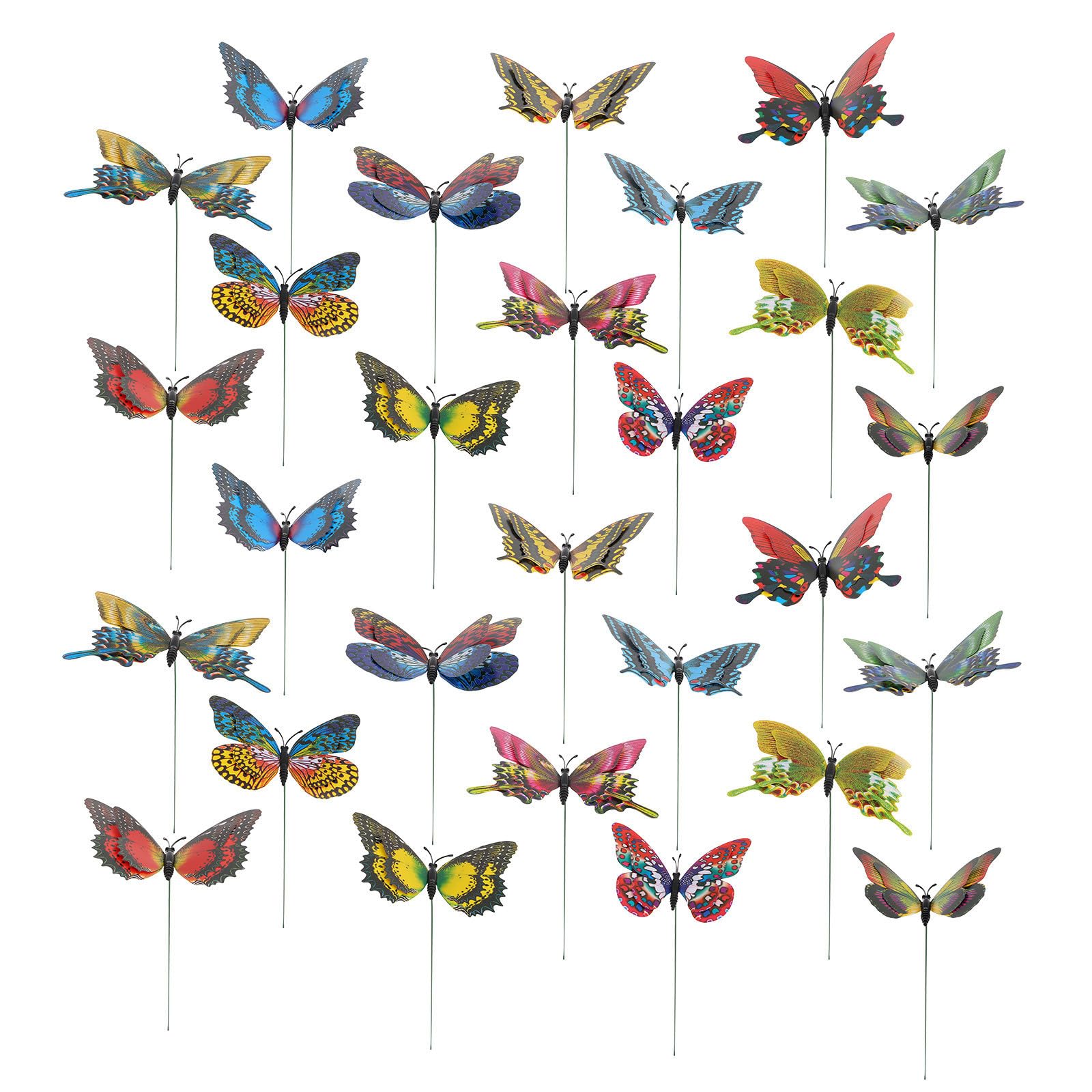 Estacas de jardín de mariposas decorativas TOYANDONA de PVC, set de 50 piezas para exterior
