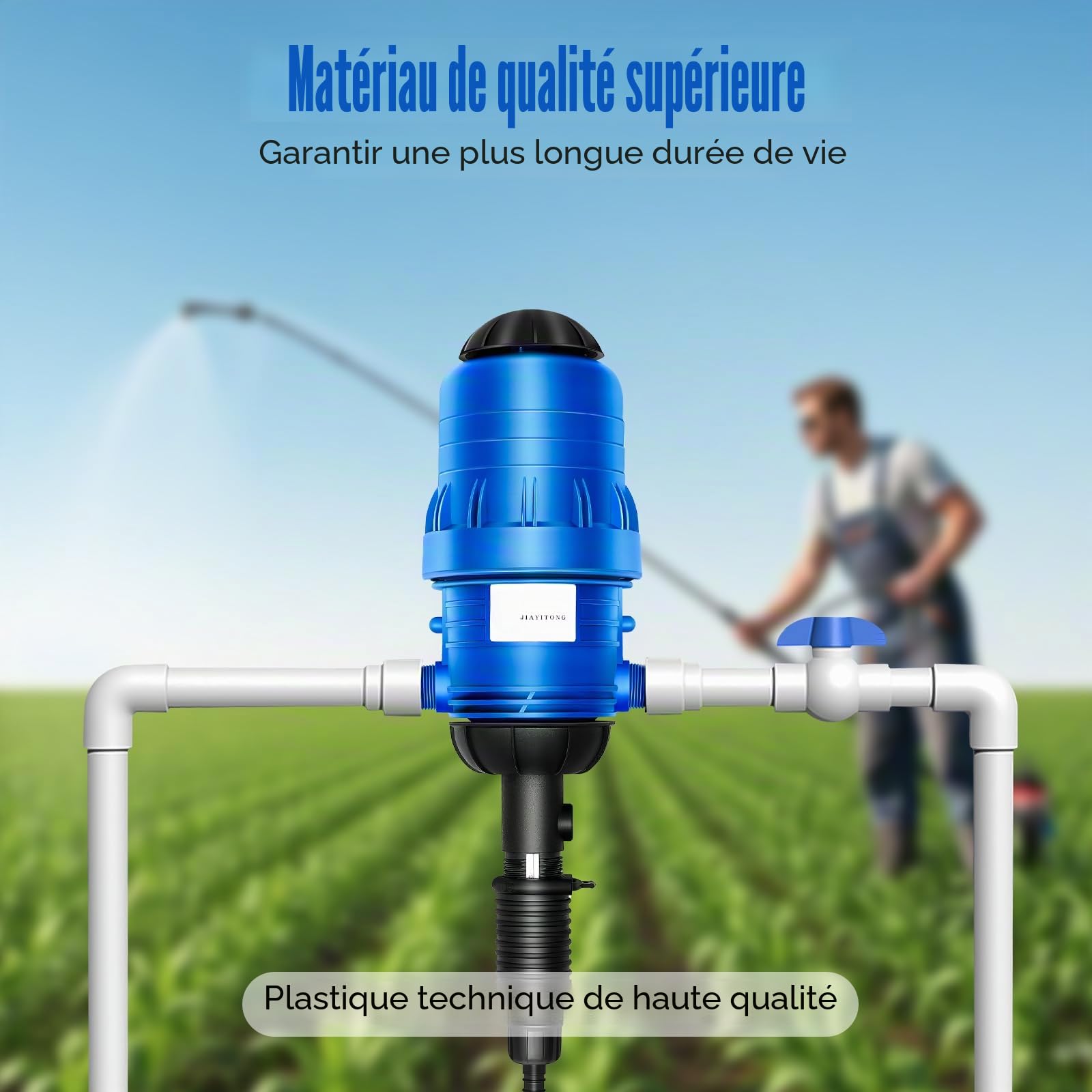 Injecteur d'engrais, pompe de dosage de liquide chimique réglable avec irrigation goutte à goutte 0,4 à 4 % pour agriculture, jardin, abri de jardin, élevage de bétail
