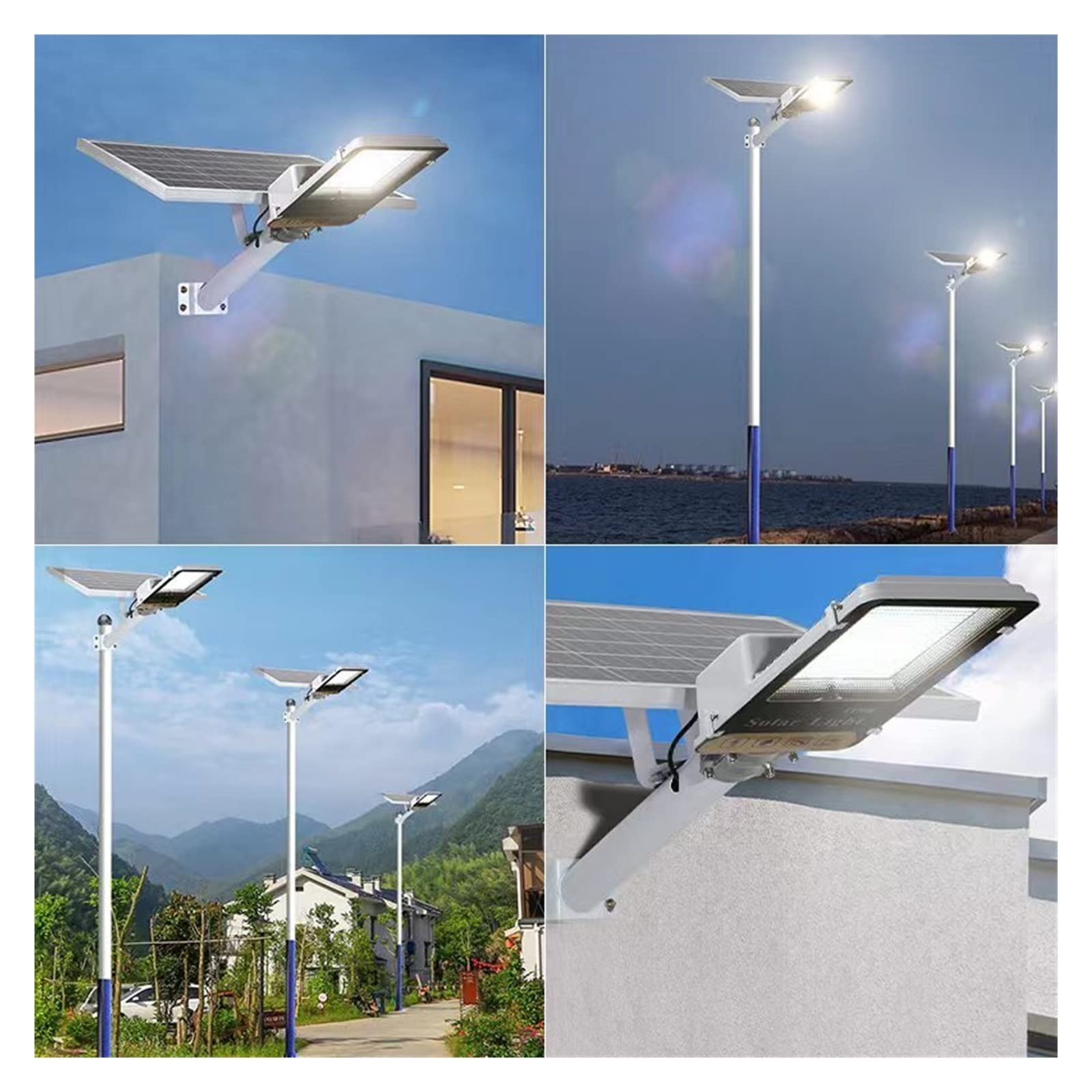 Lampy Solarne Zewnątrz, Potężny Split Solar Street Light Wodoodporny ogród na zewnątrz Światło słoneczne Dom Zdalne sterowanie Led Light Zewnętrzne oświetlenie podwórka,Do ogrodu, ulicy, werandy(1000