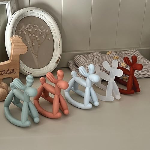 Miniatura 8 de Juguetes de dentición mecedora para bebés de 0 a 6 meses, 12 y 18 años. Mordedor de silicona fácil de sostener, juguetes suaves para la dentición