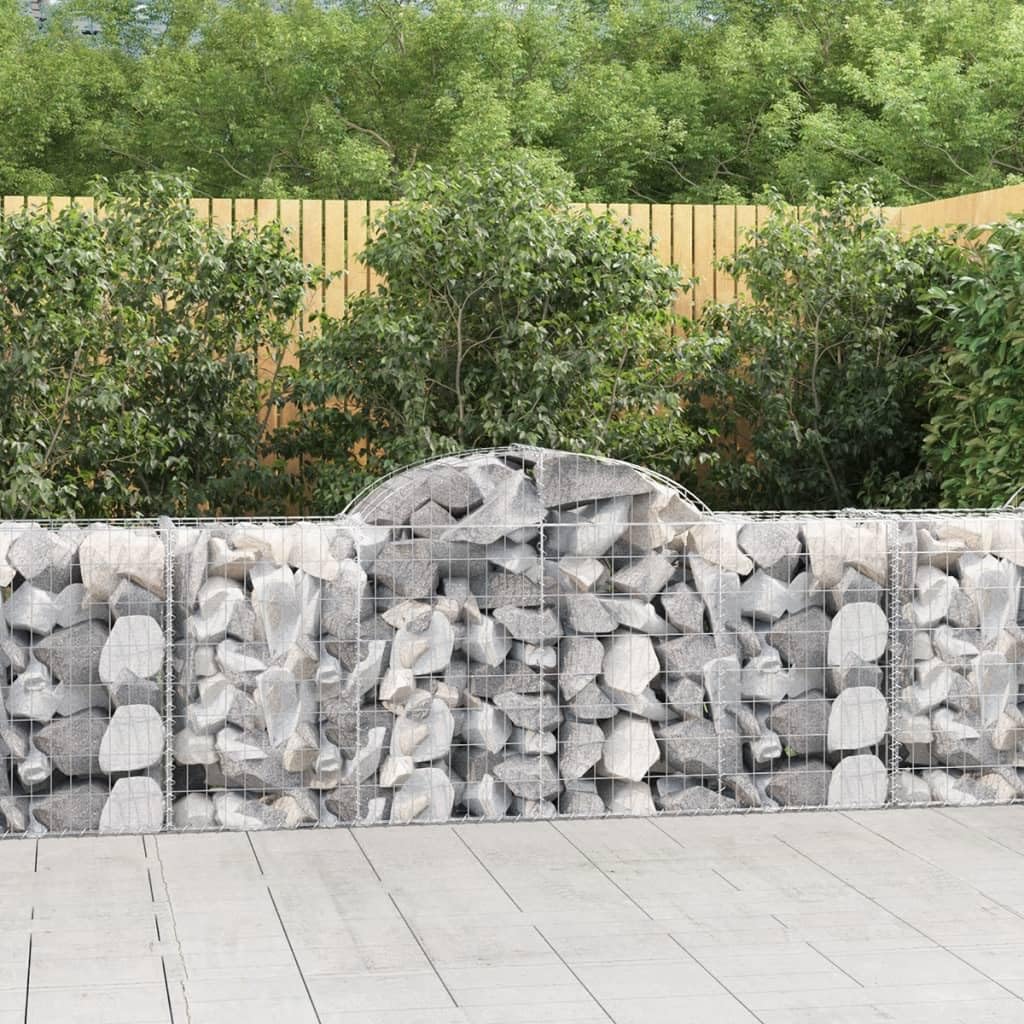 DCRAFGardening Arched Gabion Baskets 40 pcs 200x50x80/100 cm Galvanised Iron Home & Garden