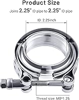 Vista 2 de EVIL ENERGY Abrazadera de banda en V de 2.25 pulgadas con brida macho hembra de acero inoxidable 2 piezas