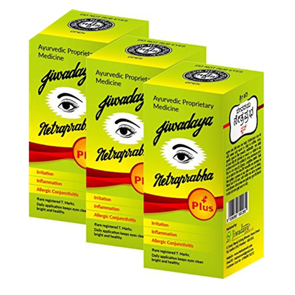 Netraprabha Plus Ayurvedic Eye Drops for Eye Comforting, Refreshing & Nourishing Eye Care - 5 ml - Pack of 3.
