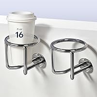 Vista 11 de 4 Piezas Portavasos para Barco, Portavasos de Acero Inoxidable Montado en la Pared para Bebidas, Portavasos de Anillo Negro Soporte de Bebidas