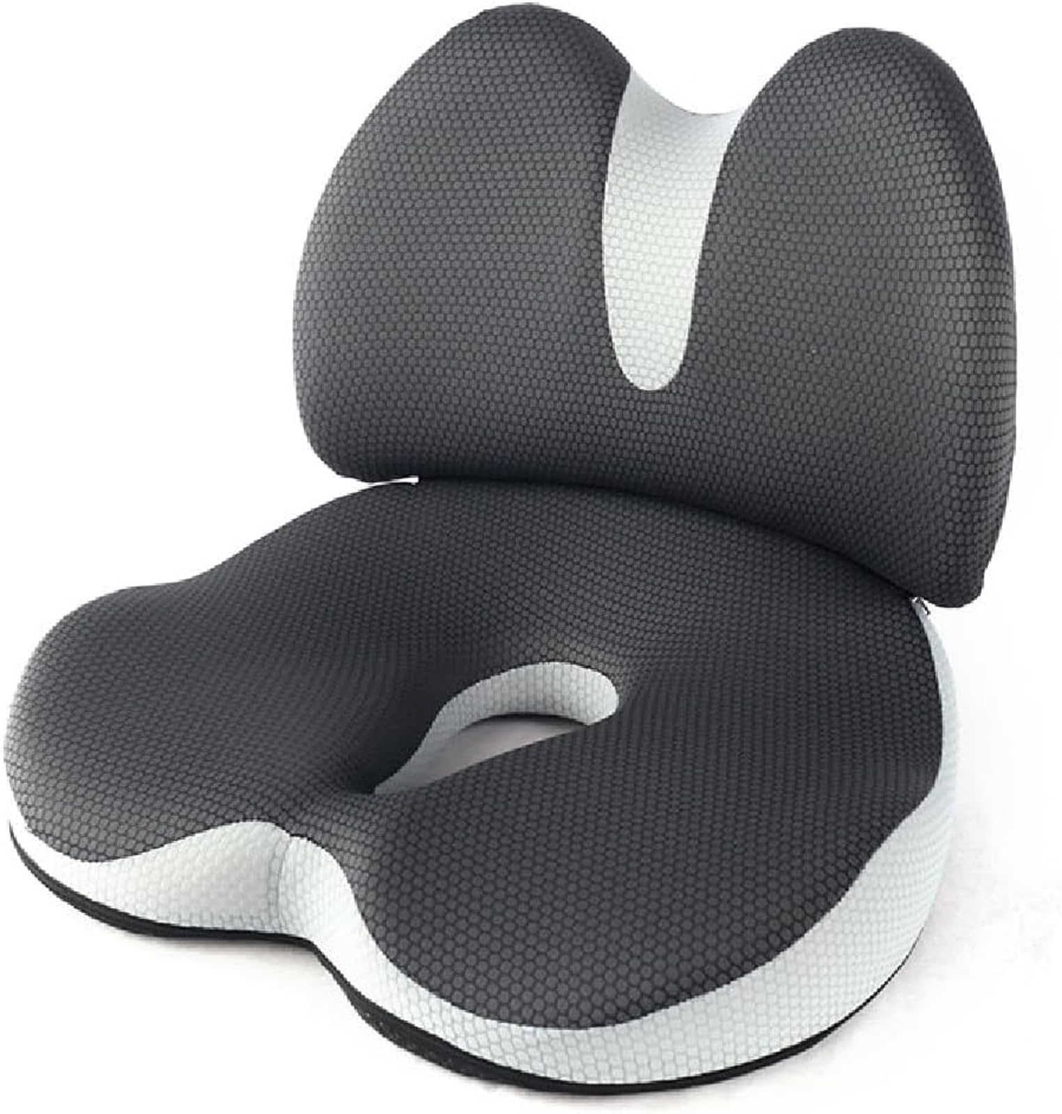 Cojín De Asiento con Memoria, Almohada Lumbar, Transpirable Y Lavable, Cojín Largo para Sentarse para Ciática, Coxis, Alivio del Dolor De Espalda Baja,Negro