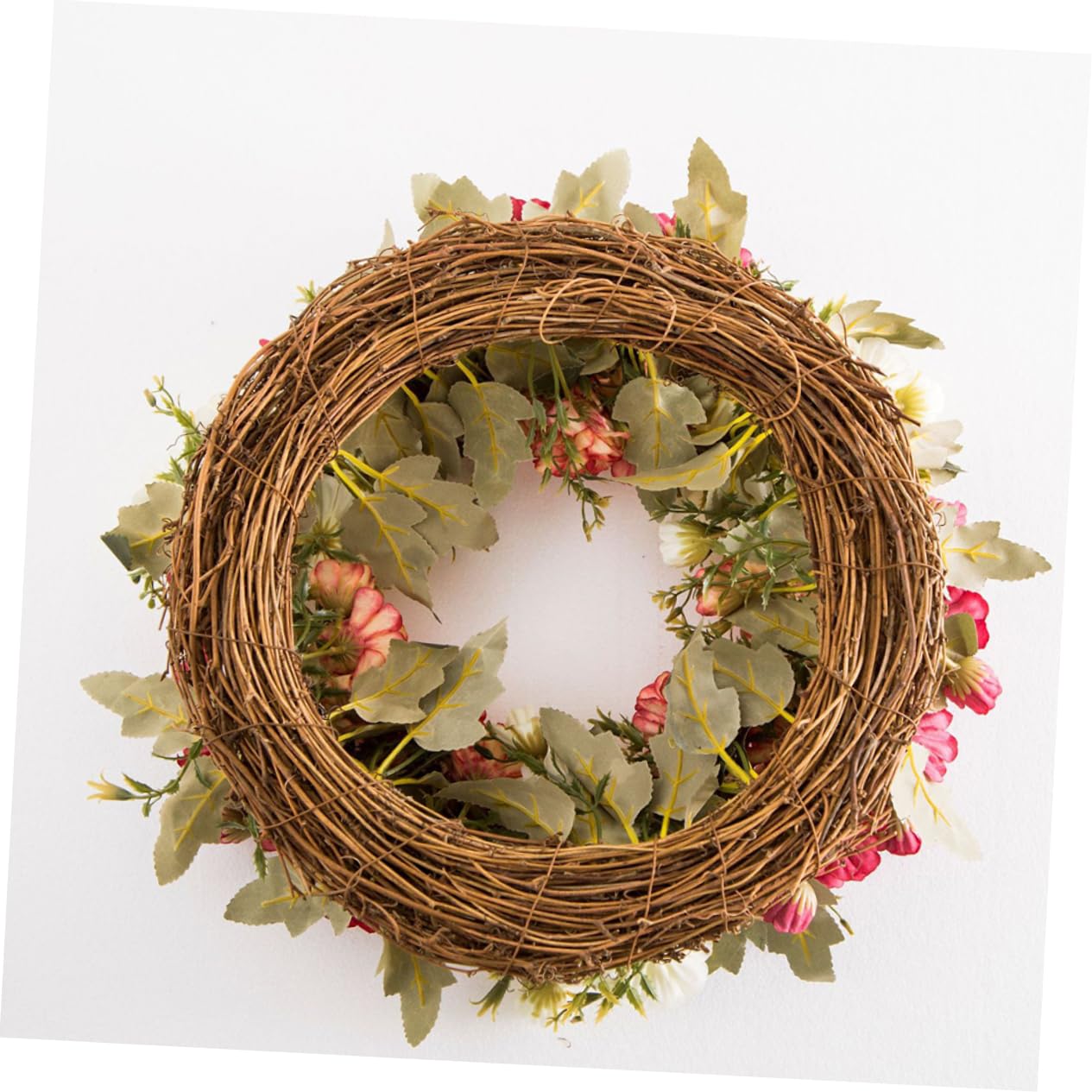 Künstlicher Rosenkranz aus Rattan und Seidengarn für Tür und Wand | Girlande für Hochzeit und Party, Rosen Deko für Weihnachten und Neujahr