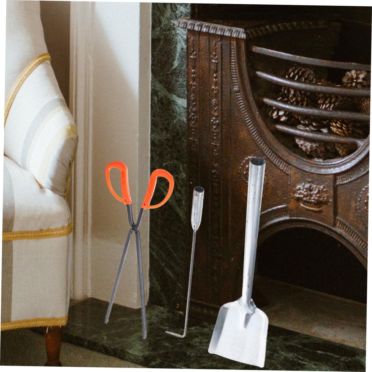 Levemolo Fireplace Tools Set Lightweight Fire Poker Coal Shovel Hook for Indoor Outdoor Use Hearth Accessories for Home BBQ Housewarming Gift