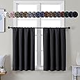 RYB HOME Small Curtains Blackout - Privacy Energy Efficiency Mini Curtains for Kids Bedroom RV Camper Windows Trailer Bathroom Kitchen Cabinet Window Tiers, W 29 x L 36, Greyish Purple, 2 Panels