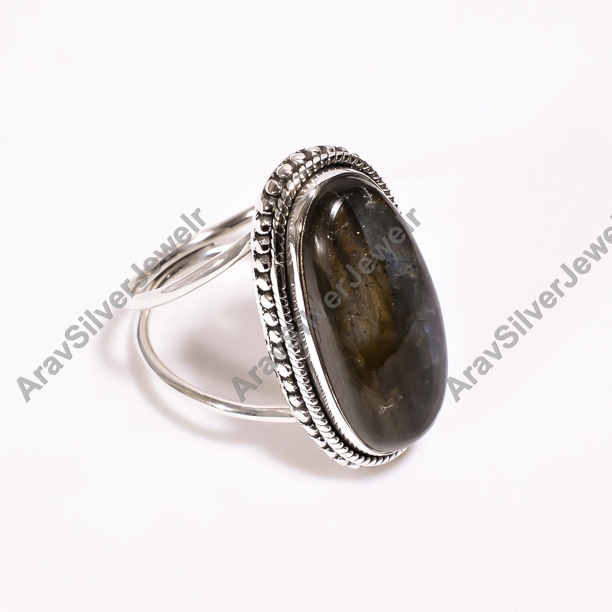 Pietra preziosa labradorite blu naturale Argento sterling 925 Fatto a mano Dichiarazione impilabile Anello nuziale Gioielli Regalo per moglie Fidanzata Mamma Sorella Figlia